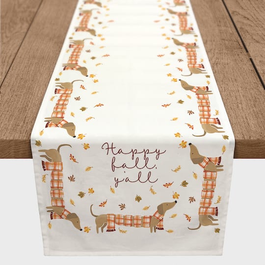 Plaid Scarf Weenie Dog Tablerunner